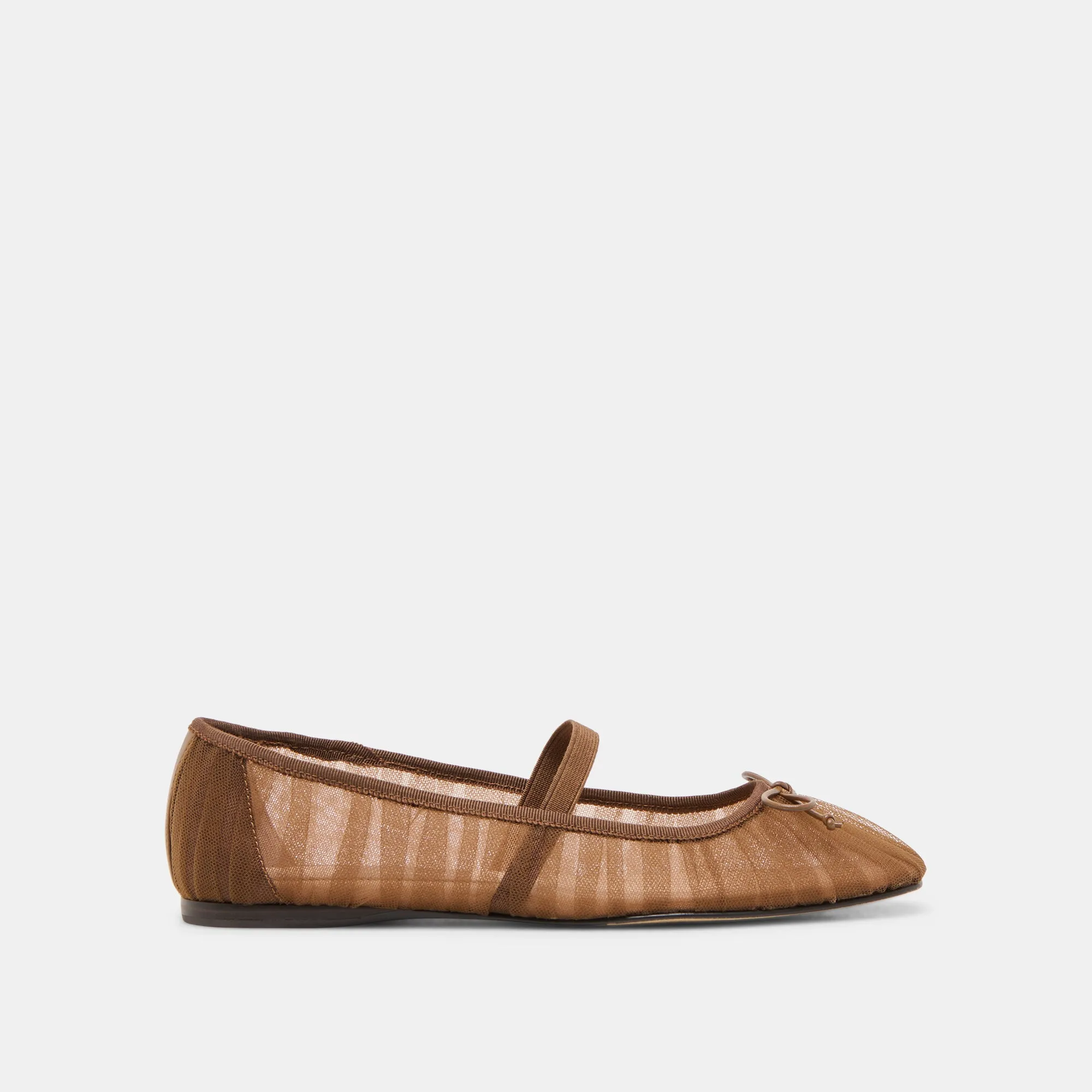 RAEVEN BALLET FLATS MID BROWN TULLE Beer Glow