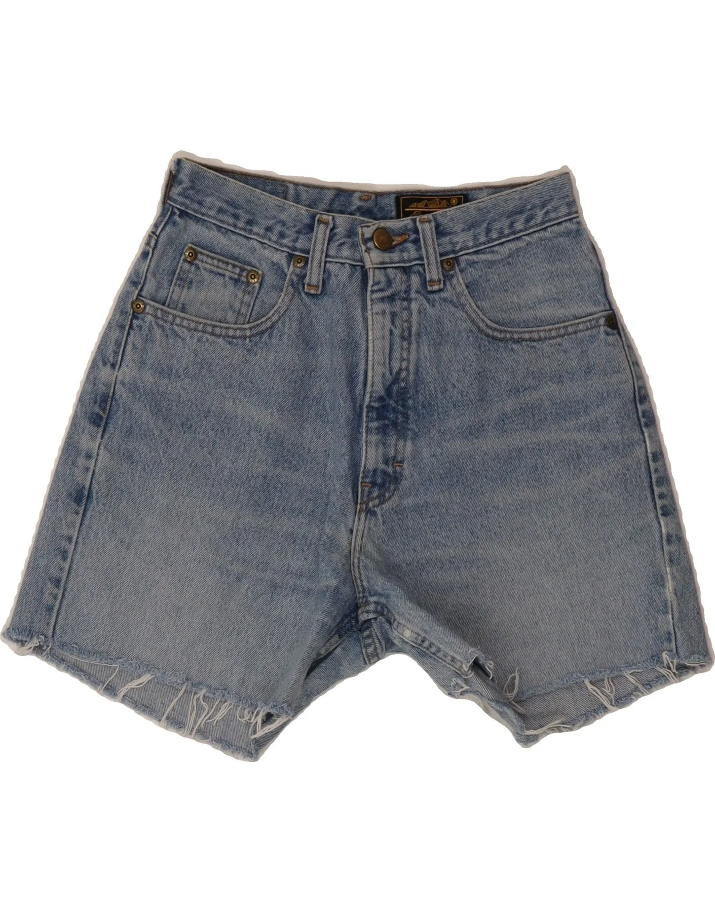 EDDIE BAUER Womens High Waist Denim Shorts US 6 Medium W24 Blue Cotton Wrinkle Resistant Material