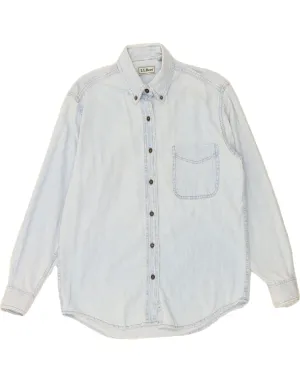 Adjustable Hem Casual Wear L.L.BEAN Womens Denim Shirt UK 14 Medium Blue Cotton