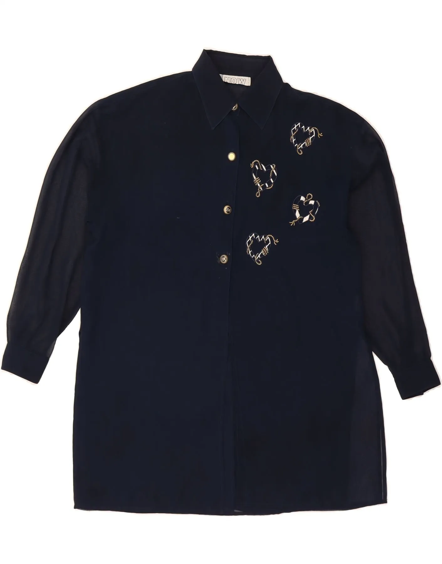 VINTAGE Womens Shirt Dress UK 18 XL Navy Blue Polyester Sporty Look