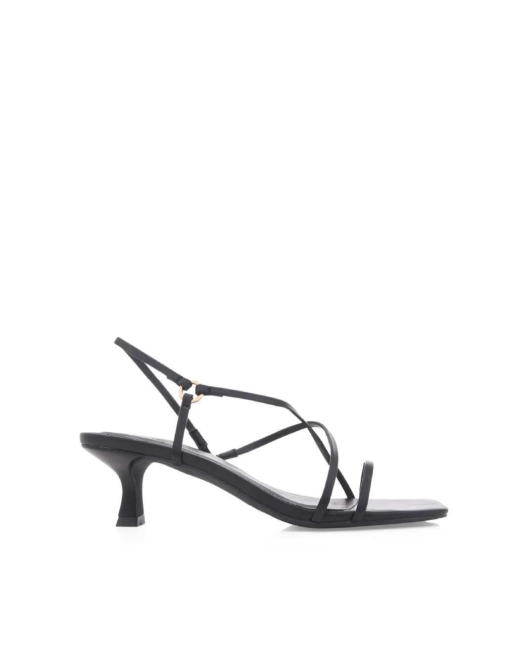 Embroidered Pink High Heels OTILIA - BLACK