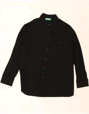 High-End Look BENETTON Womens Shirt UK 14 Medium Black