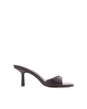 Leather Heeled Sandals YOHAN - DARK CACAO