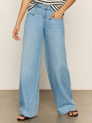 Easy Travel Urban Ready Highland Wide Leg Standard Rise Jeans Sail Away