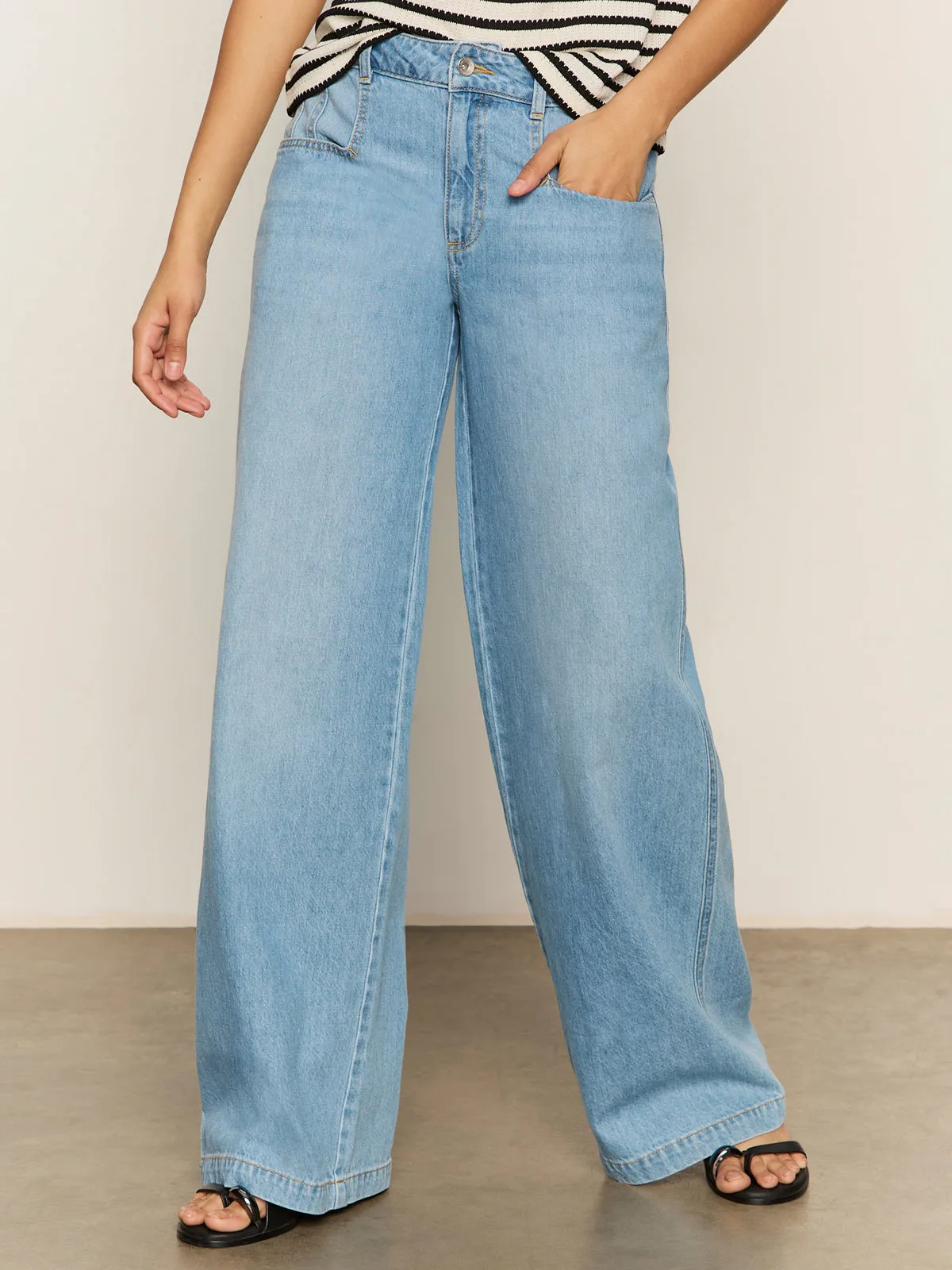 Easy Travel Urban Ready Highland Wide Leg Standard Rise Jeans Sail Away