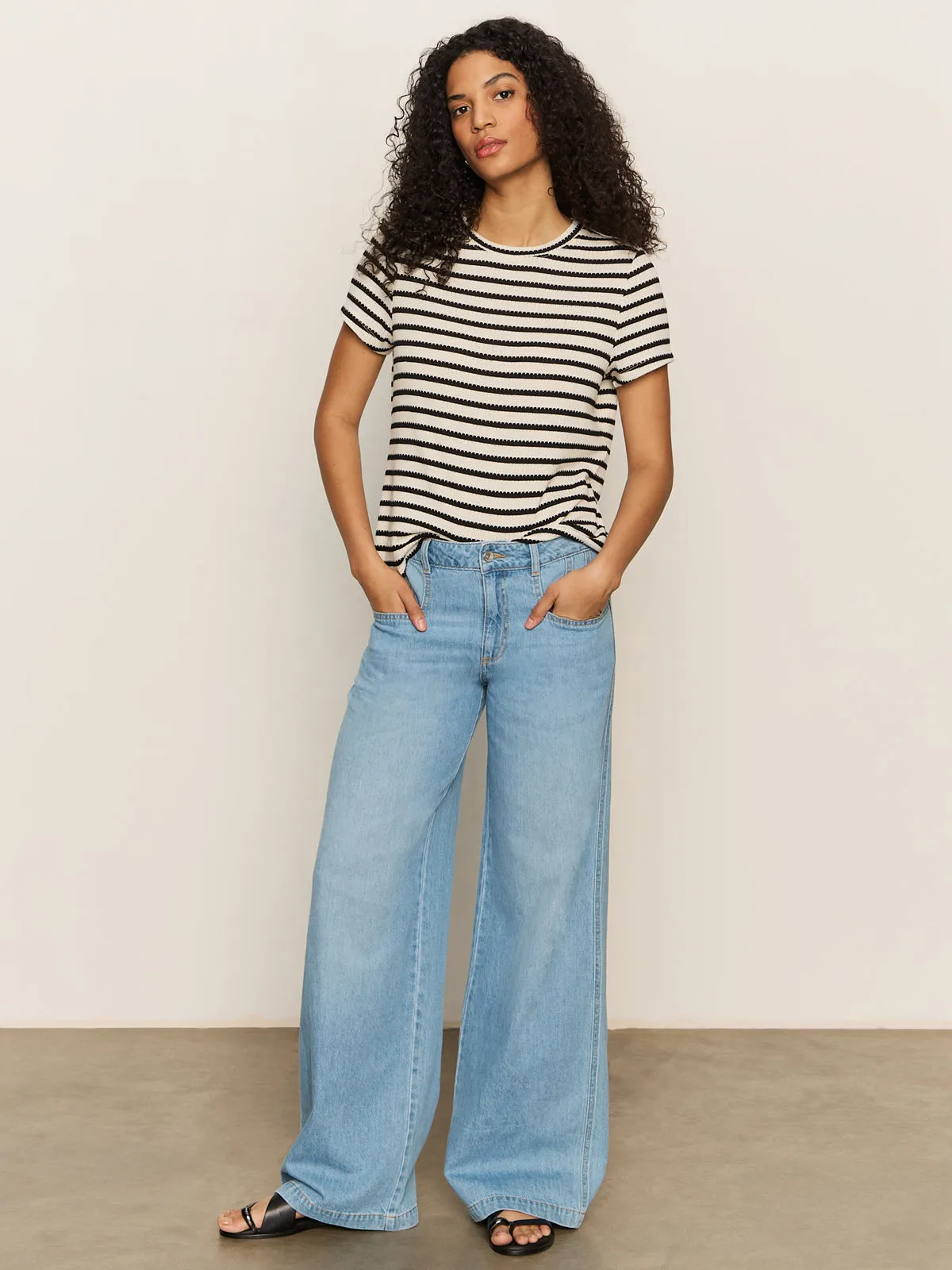 Highland Wide Leg Standard Rise Jeans Sail Away ReinforcedBeltLoops Corduroy texture