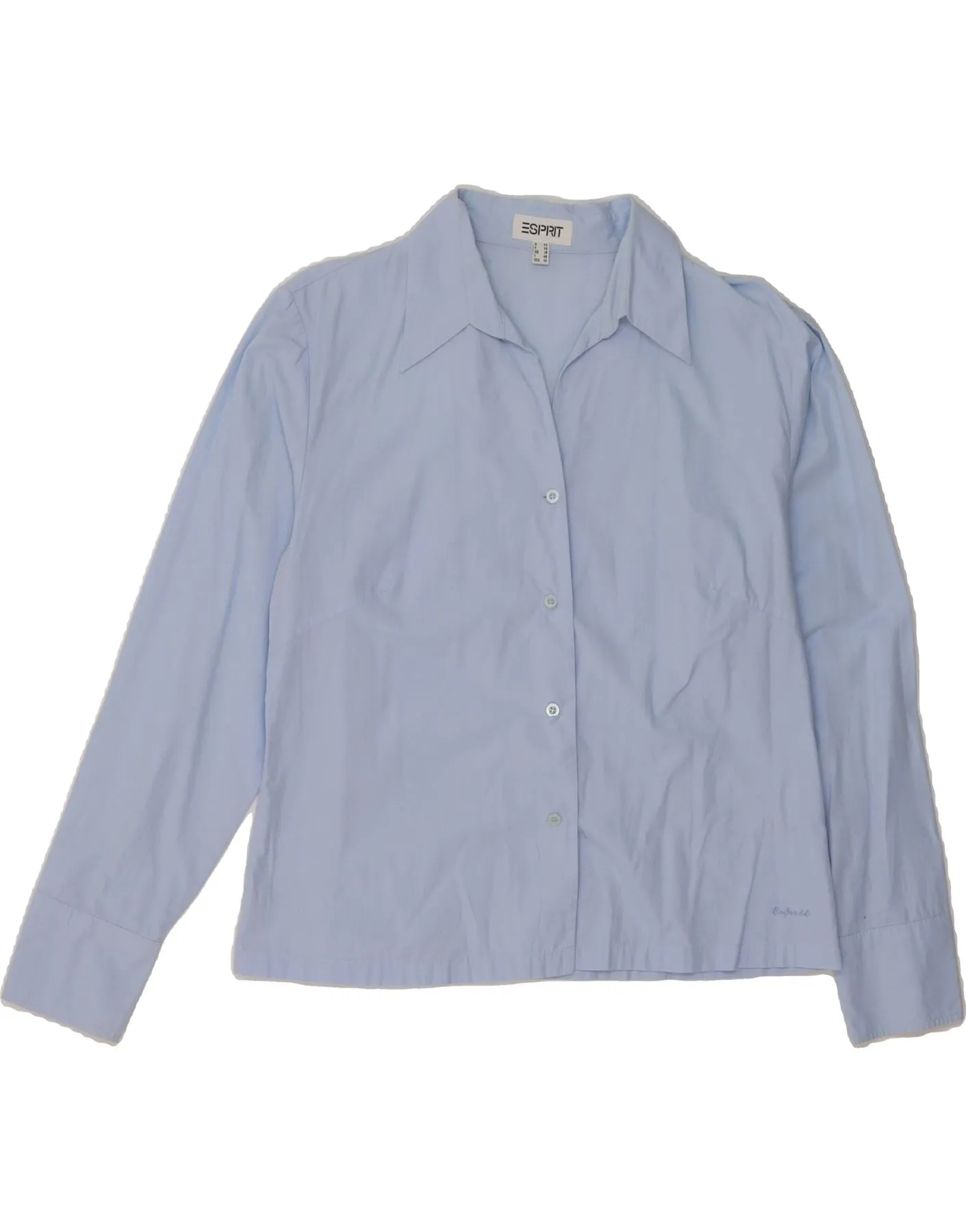 ESPRIT Womens Shirt UK 18 XL Blue Cotton Recycled Polyester Blend