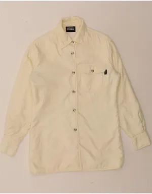 Comfort Stretch Winter Retreat GIANFRANCO FERRE Womens Shirt UK 10 Small Off White Nylon