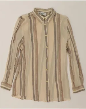 Versatile Design GIULIA GALANTI Womens Shirt Blouse UK 14 Medium Beige Striped