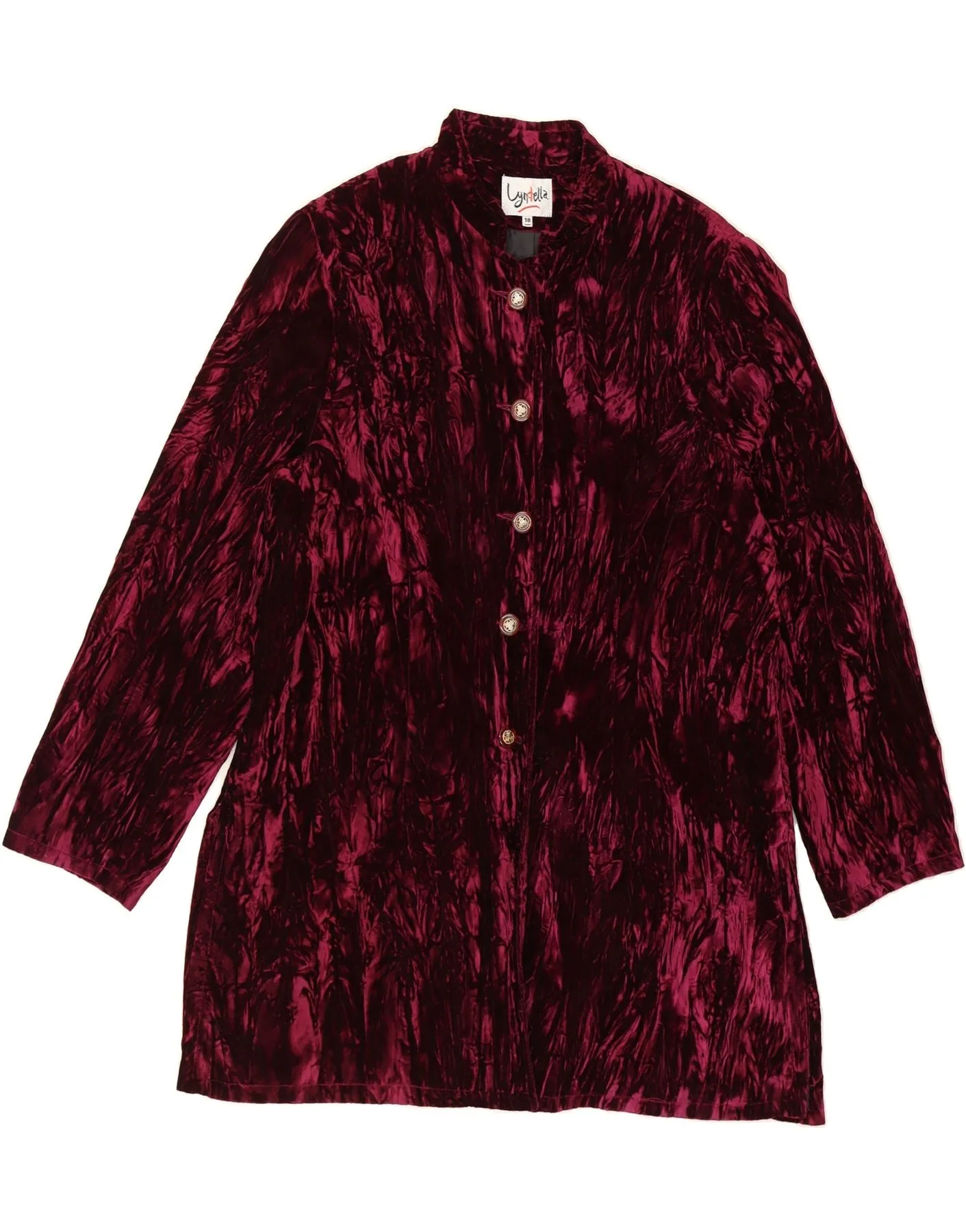 VINTAGE Womens Shirt Blouse UK 18 XL  Burgundy Acetate Sleek Silhouette Resort Wear