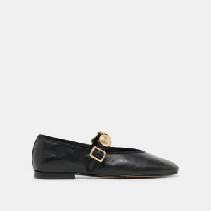 Holiday Ready portable RELAN BALLET FLATS BLACK LEATHER