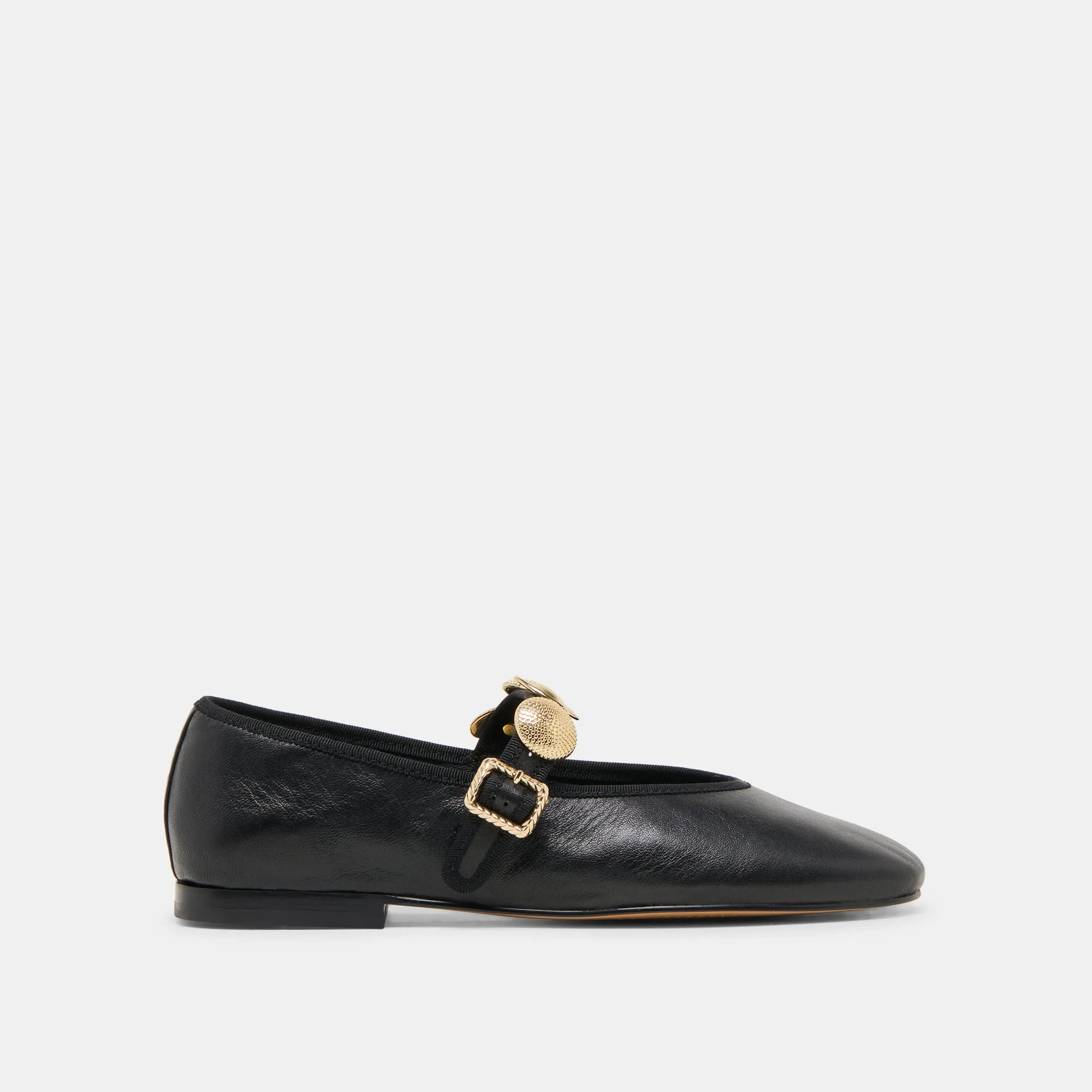 Holiday Ready portable RELAN BALLET FLATS BLACK LEATHER