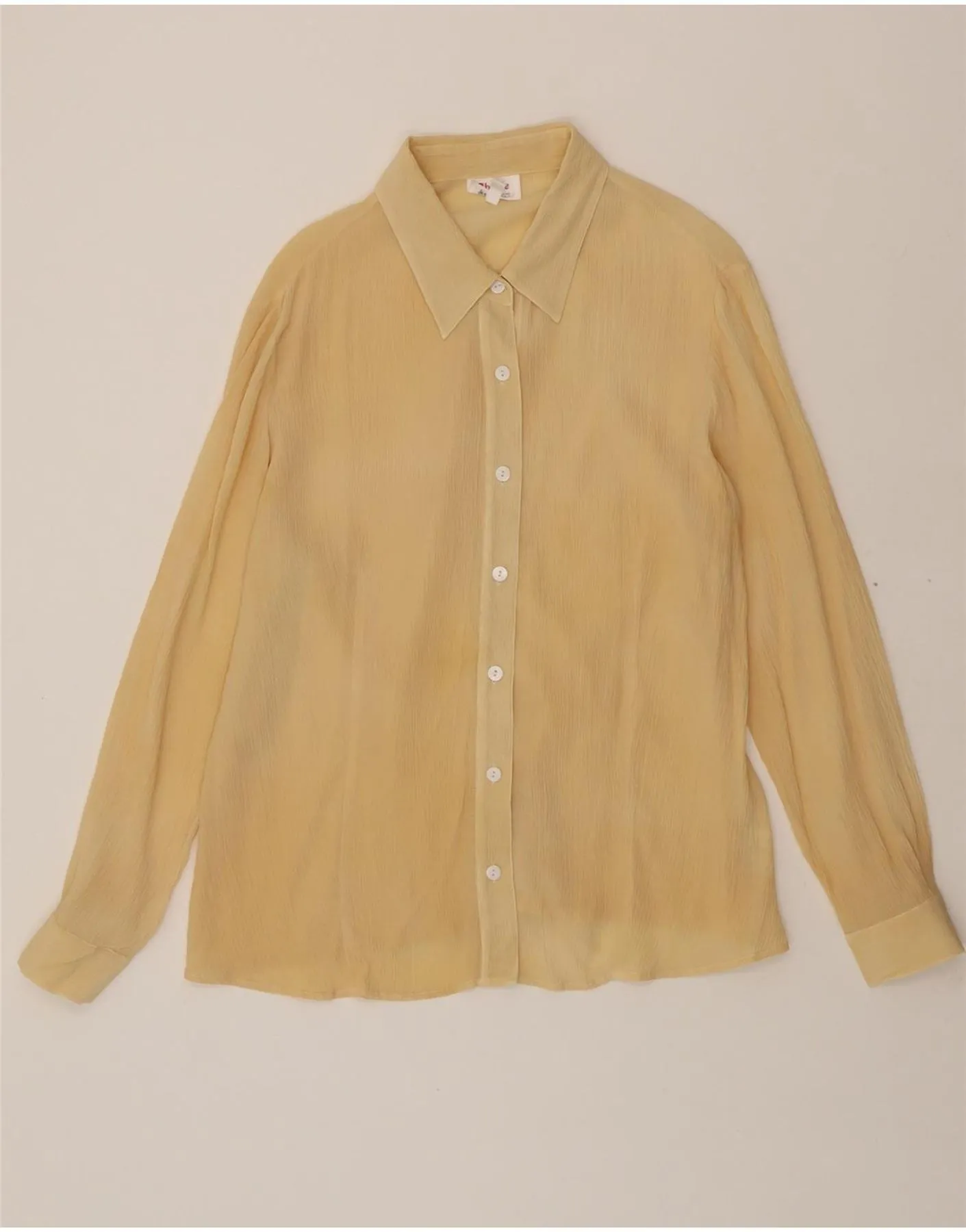 CHERIE Womens Shirt Blouse IT 50 XL Beige Silk Relaxed Vibe