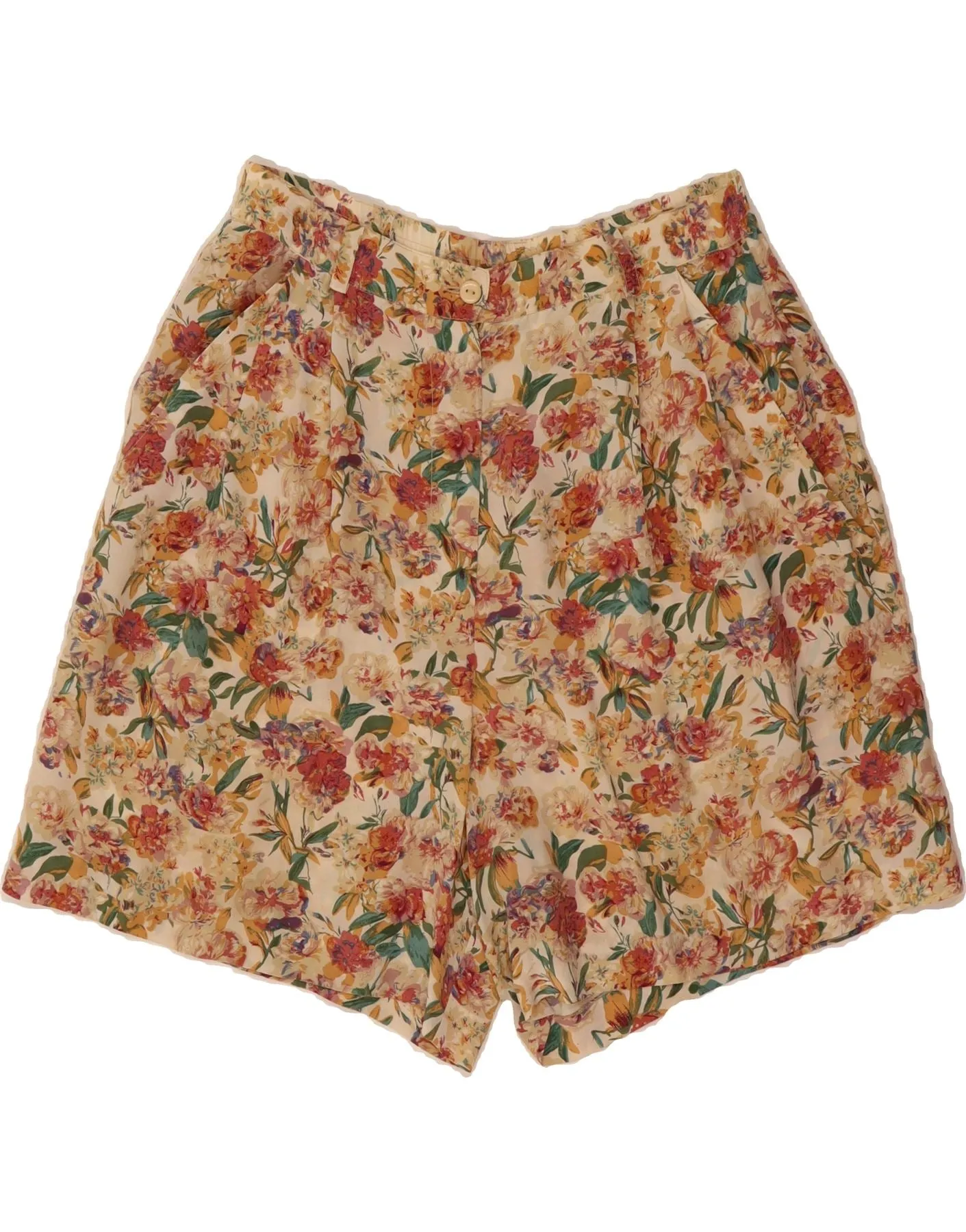Sleepwear Soft Touch Fabric VINTAGE Womens Pegged Chino Shorts Large W32  Multicoloured Floral Silk