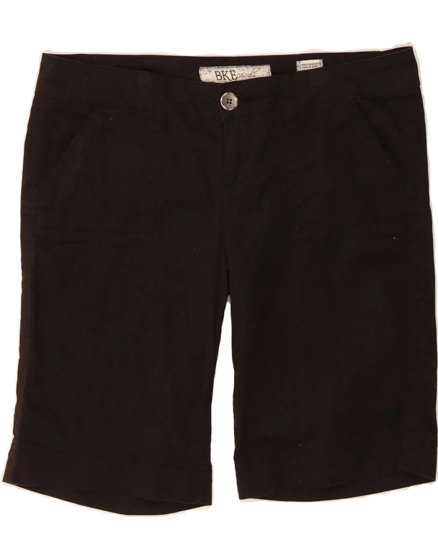BKE Womens Low Waist Chino Shorts W29 Medium  Black Cotton Everyday Outfit