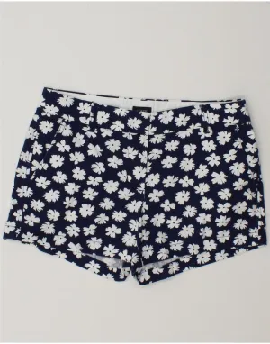 J. CREW Womens Chino Shorts US 4 Small W30  Navy Blue Floral Cotton Snug feel Summer Fashion