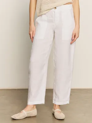 Relaxed Linen Cruiser Semi High Rise Pant Bleached White Smart Utility