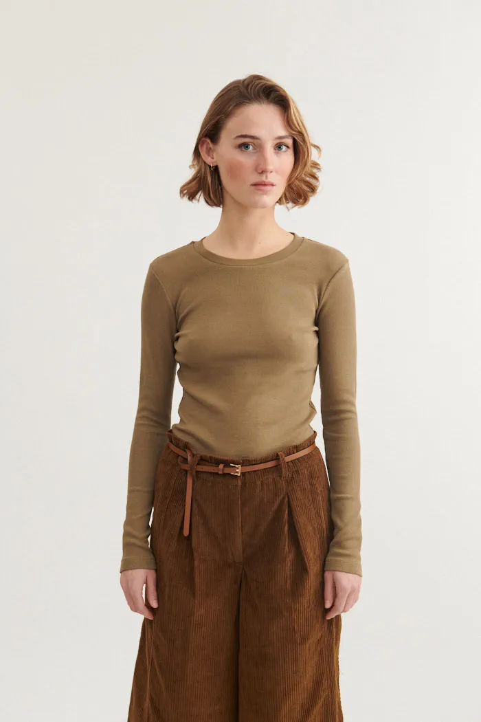 Ludmilla LS Tee - Capers Green Oeko Tex Certified