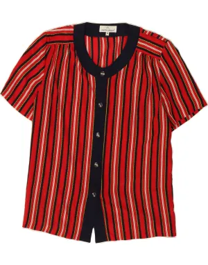 Warm Layers Friends Meetup CAROLINA PEDRJONI Womens Shirt Blouse UK 14 Medium Red Pinstripe