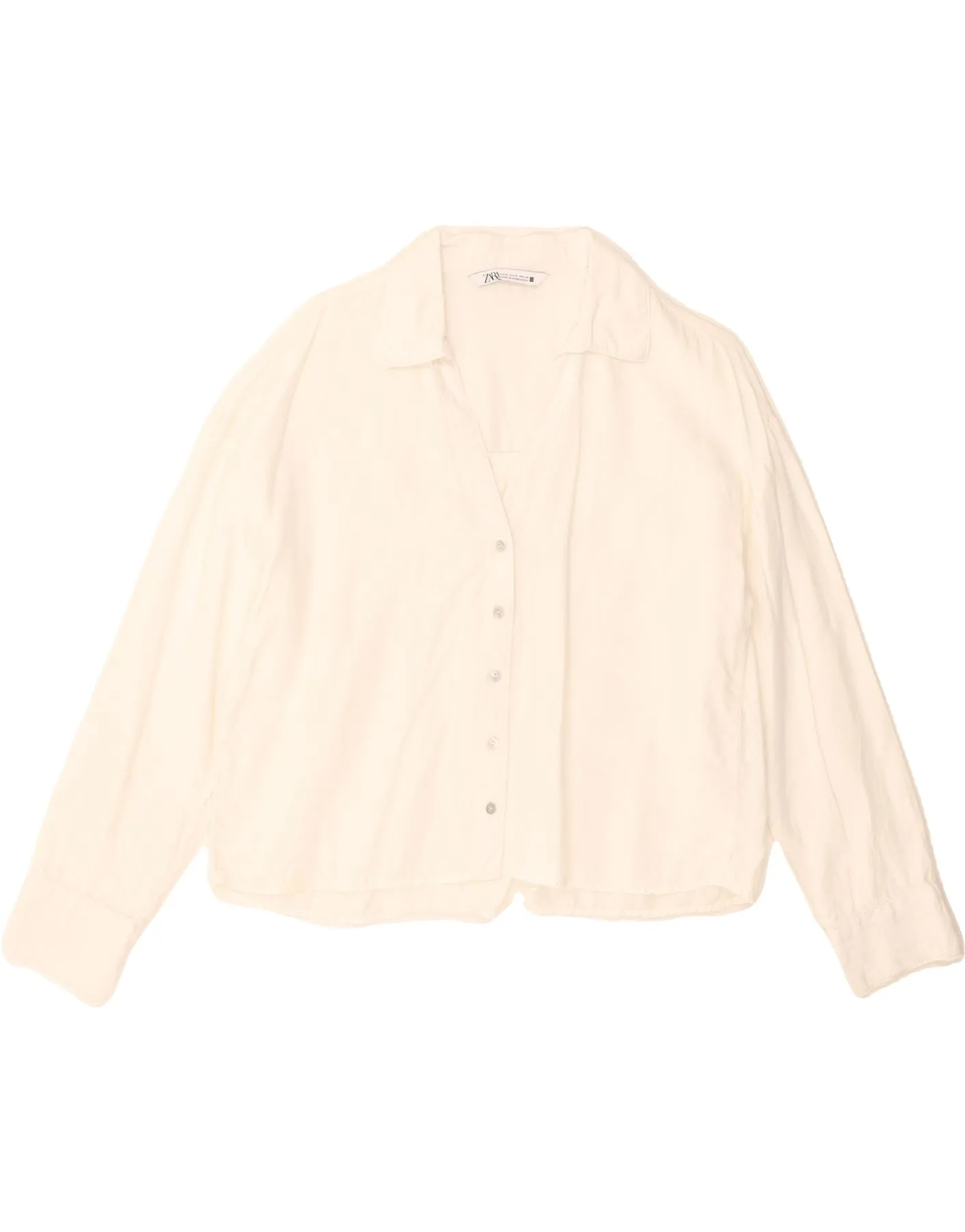 Tailored Silhouette ZARA Womens Shirt Blouse UK 10 Small White Lyocell
