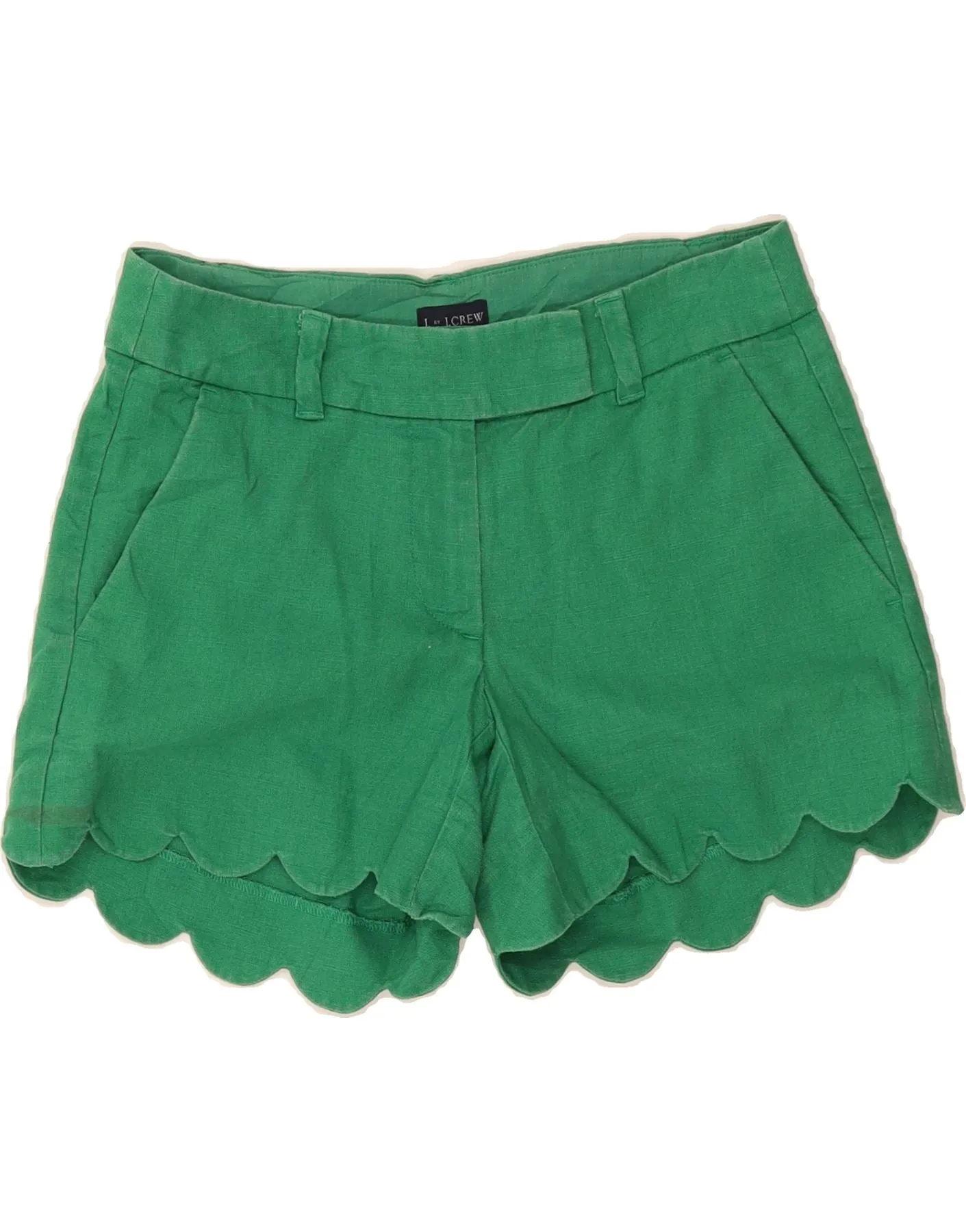 Workwear Ready Handcrafted Detail J. CREW Womens Chino Shorts US 00 2XS W30  Green Linen
