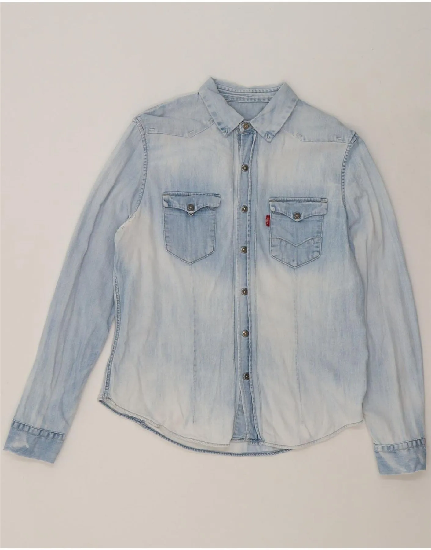 LEVI'S Womens Denim Shirt UK 16 Large Blue Cotton Durable Buttons All day wearability