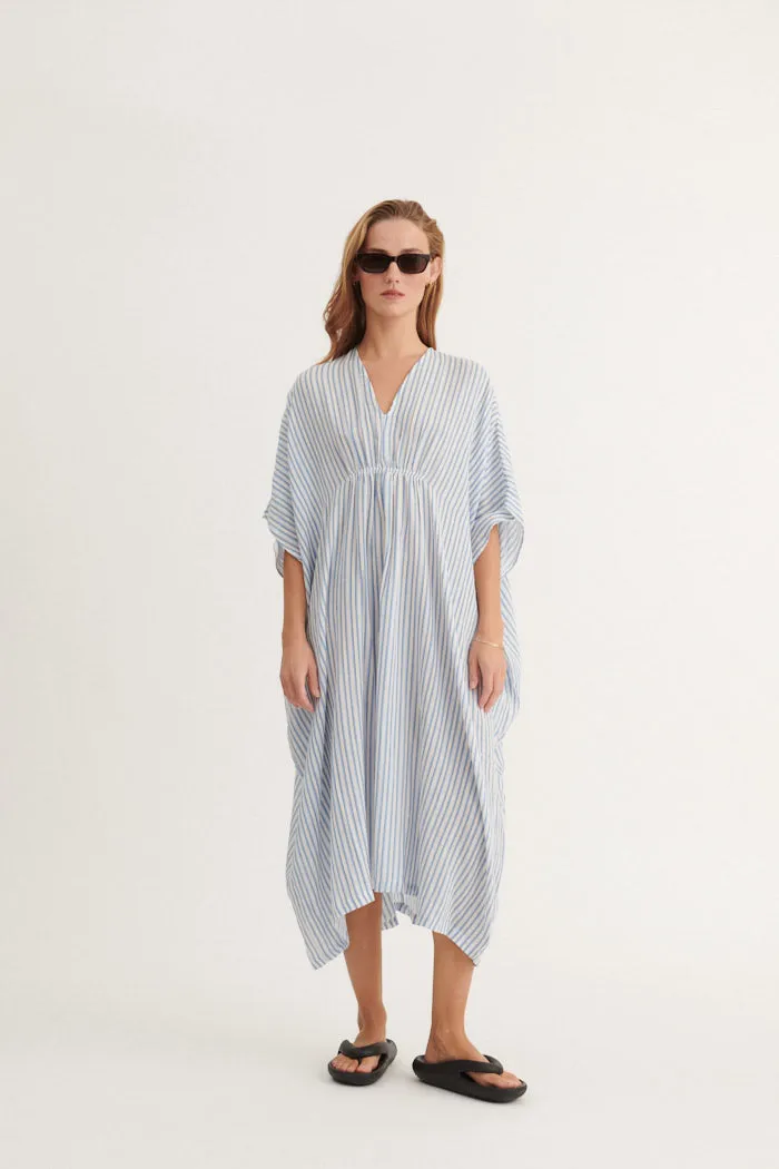 Chilly Day Comfort Stream Cut Calli Tunique - Frozen fjord / whisper white / black