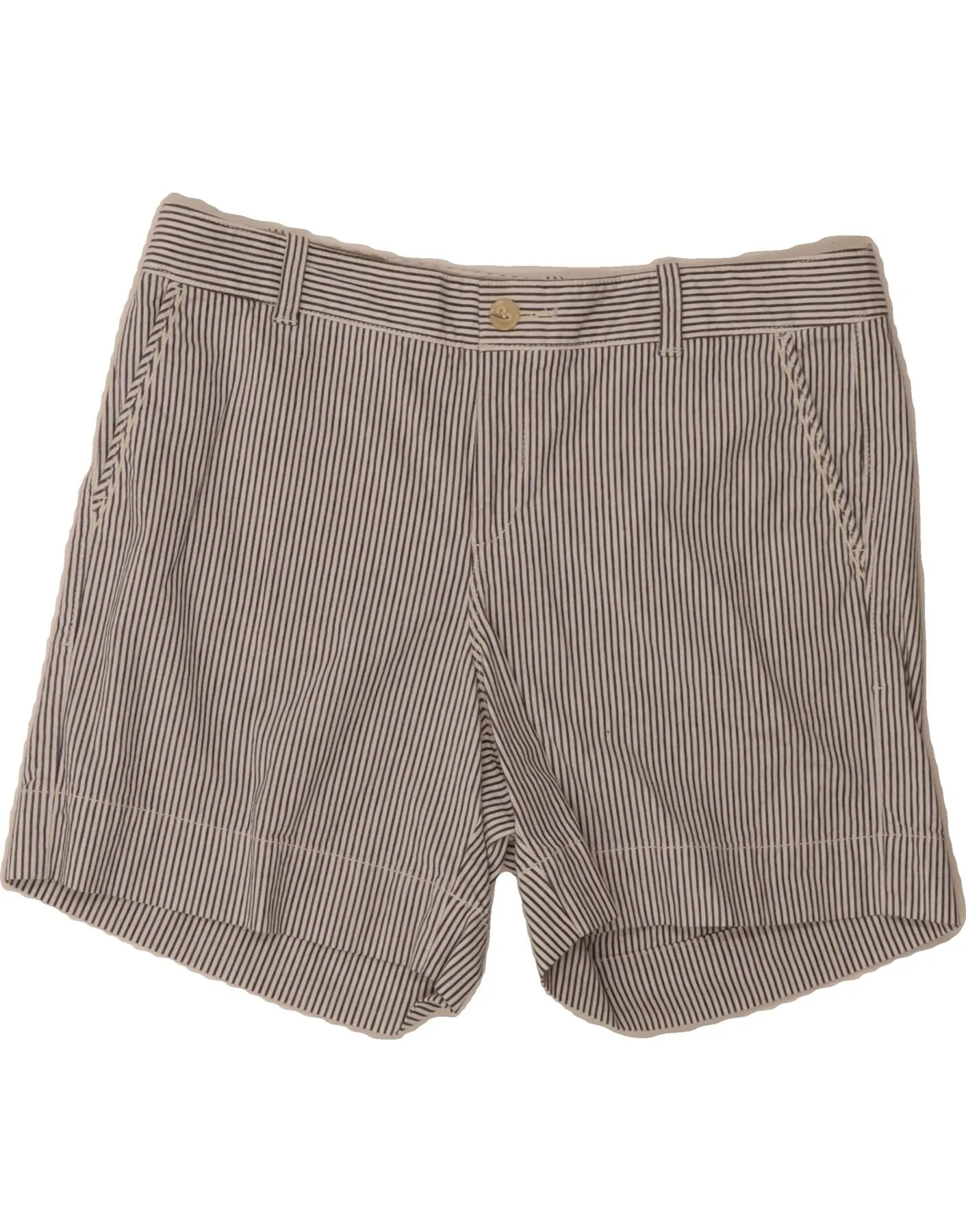 Cuffed hem Versatile Design DOCKERS Womens Chino Shorts US 14 XL W36 Grey Pinstripe Cotton