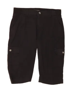 LEE Womens Relaxed Fit Mid Rise Cargo Shorts US 8 Medium W30  Black Flexible Shoulder Panels Classic Look