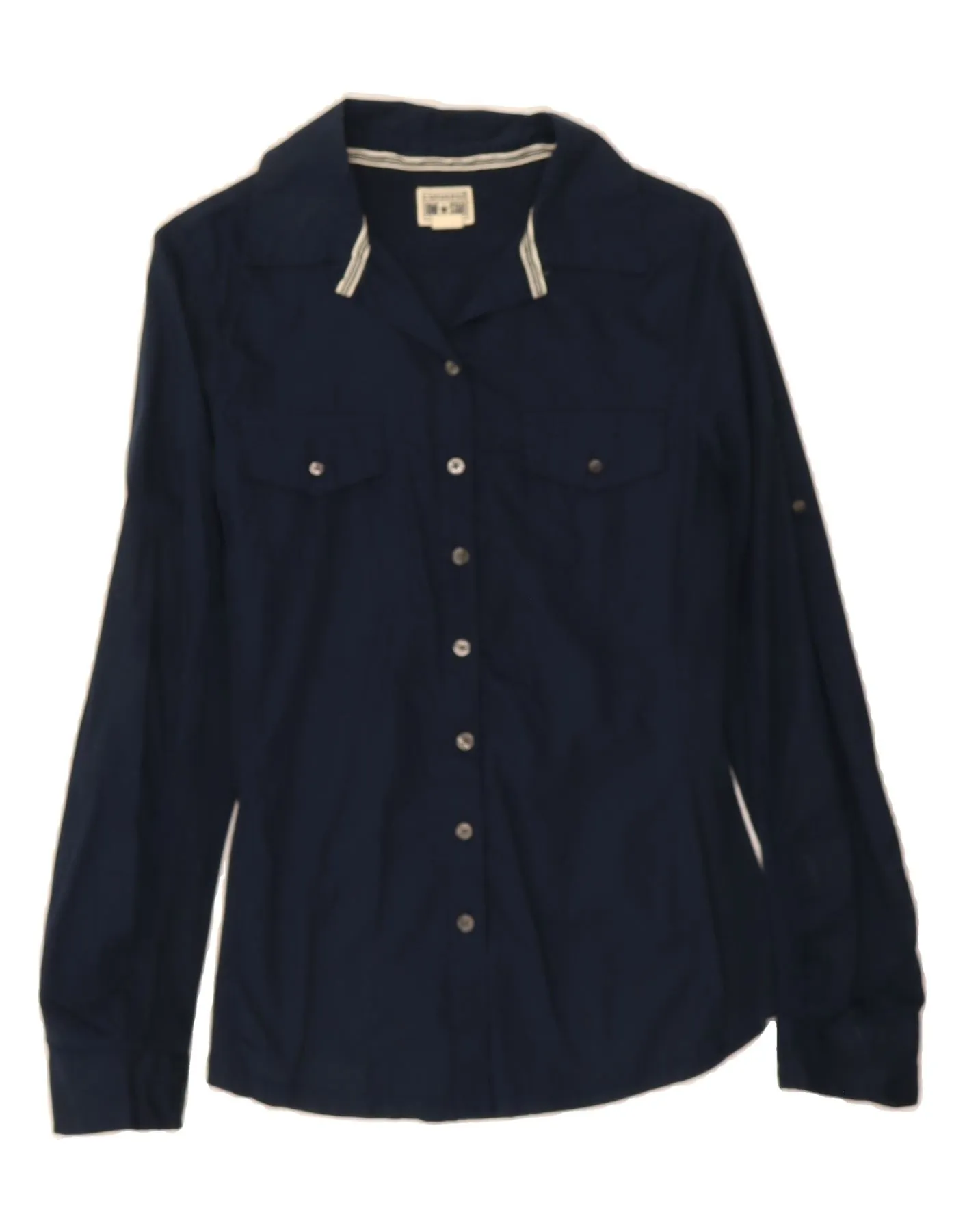 Cooling Mesh Lining CONVERSE Womens Shirt UK 14 Medium Navy Blue Cotton