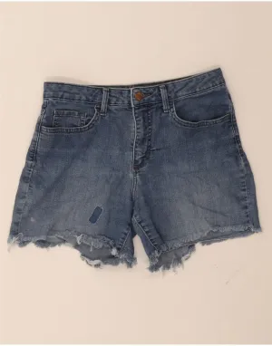 LEE Womens Riders Mid Rise Distressed Denim Shorts Small W28 Blue Cotton Modern Fit Brunch Outfit