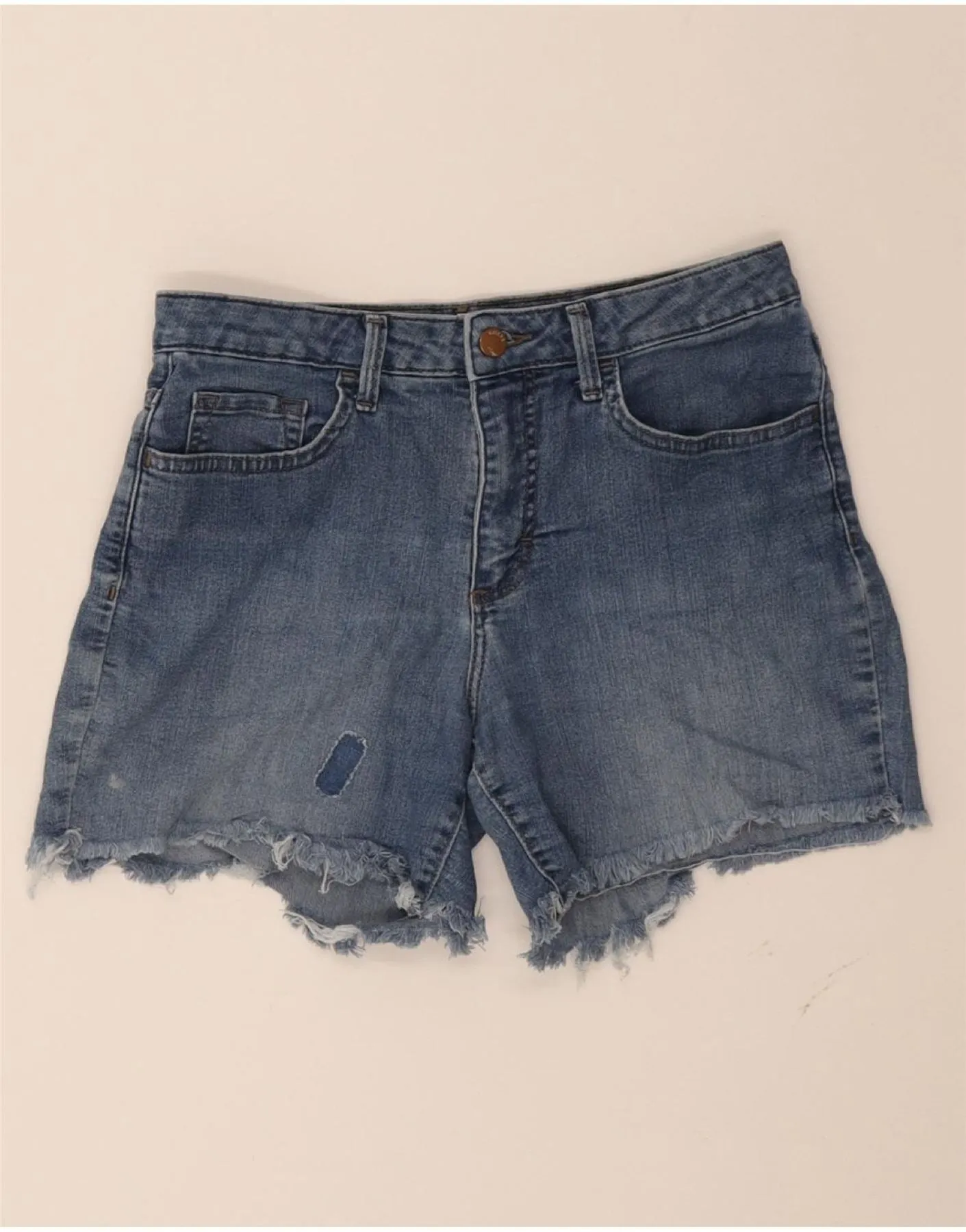 LEE Womens Riders Mid Rise Distressed Denim Shorts Small W28 Blue Cotton Modern Fit Brunch Outfit