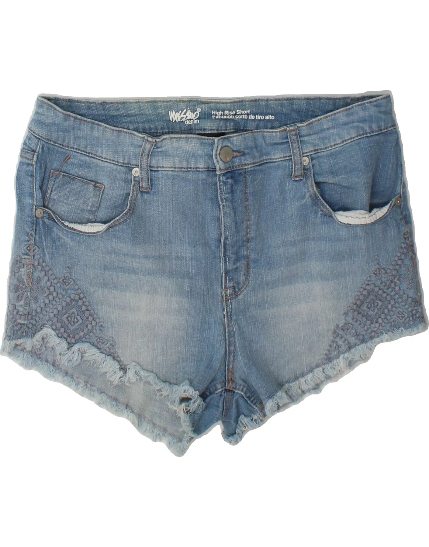 MOSSIMO Womens Denim Shorts US 16 XL W36  Blue Cotton Bold Prints