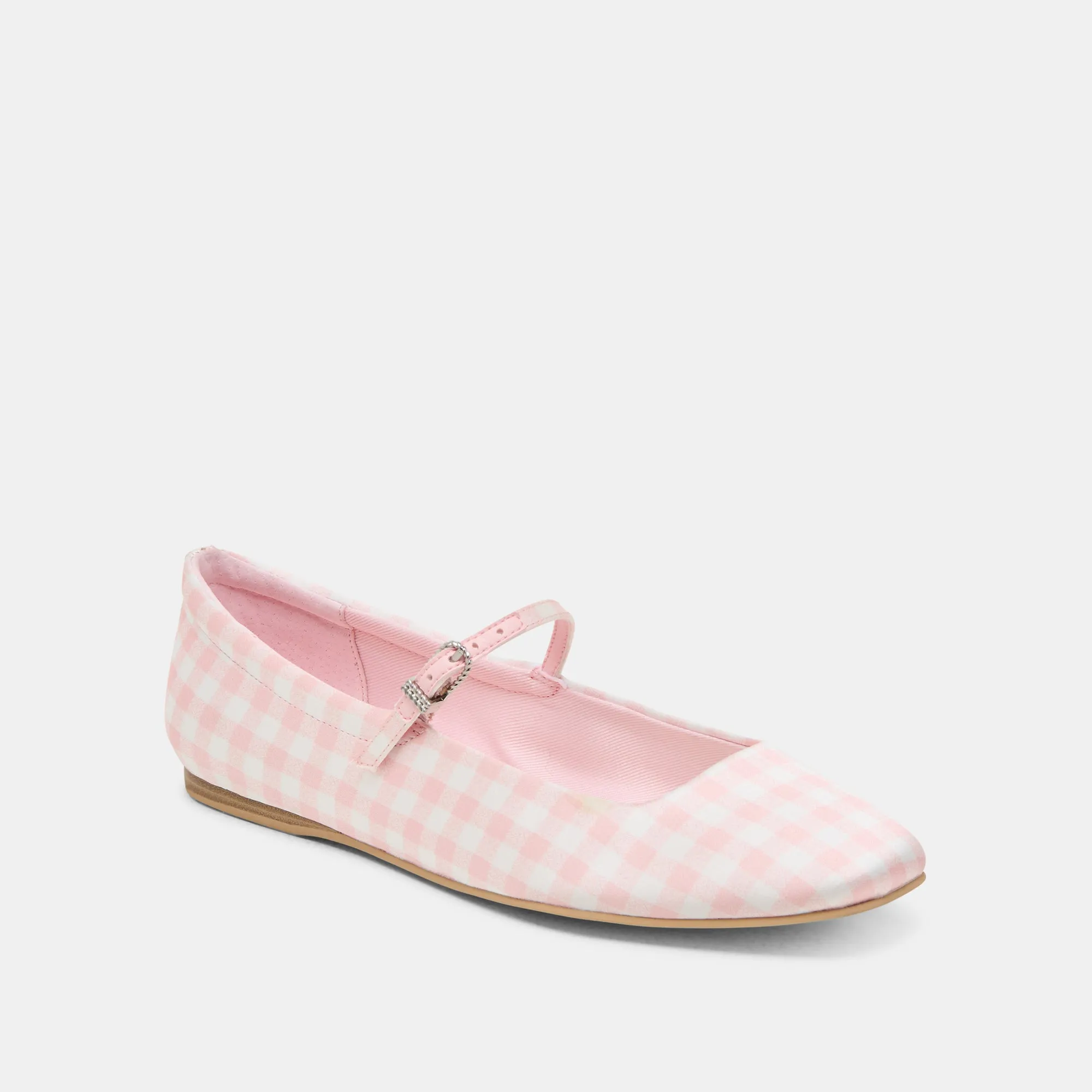 Scent Path Side Street REYES X BYRDIE GOLF BALLET FLATS PINK PLAID GINGHAM