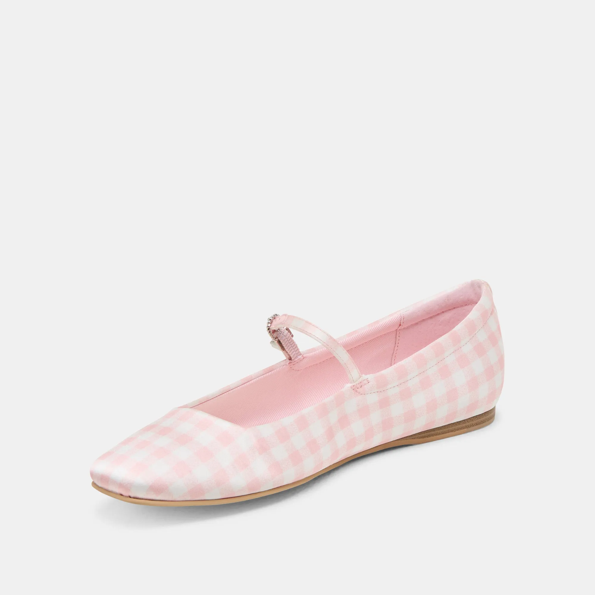 Field Play REYES X BYRDIE GOLF WIDE BALLET FLATS PINK PLAID GINGHAM