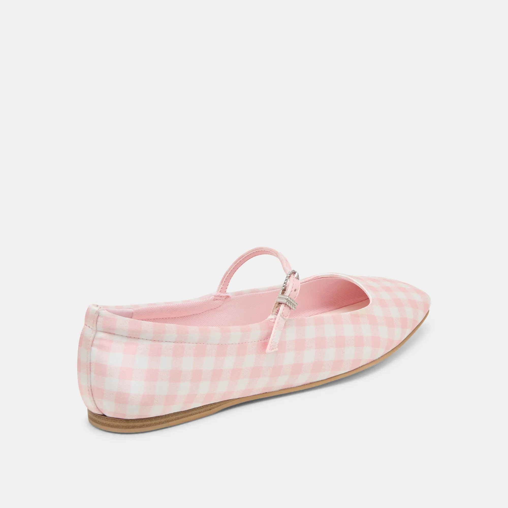 REYES X BYRDIE GOLF WIDE BALLET FLATS PINK PLAID GINGHAM Quick Fit Everyday Luxury Shoes