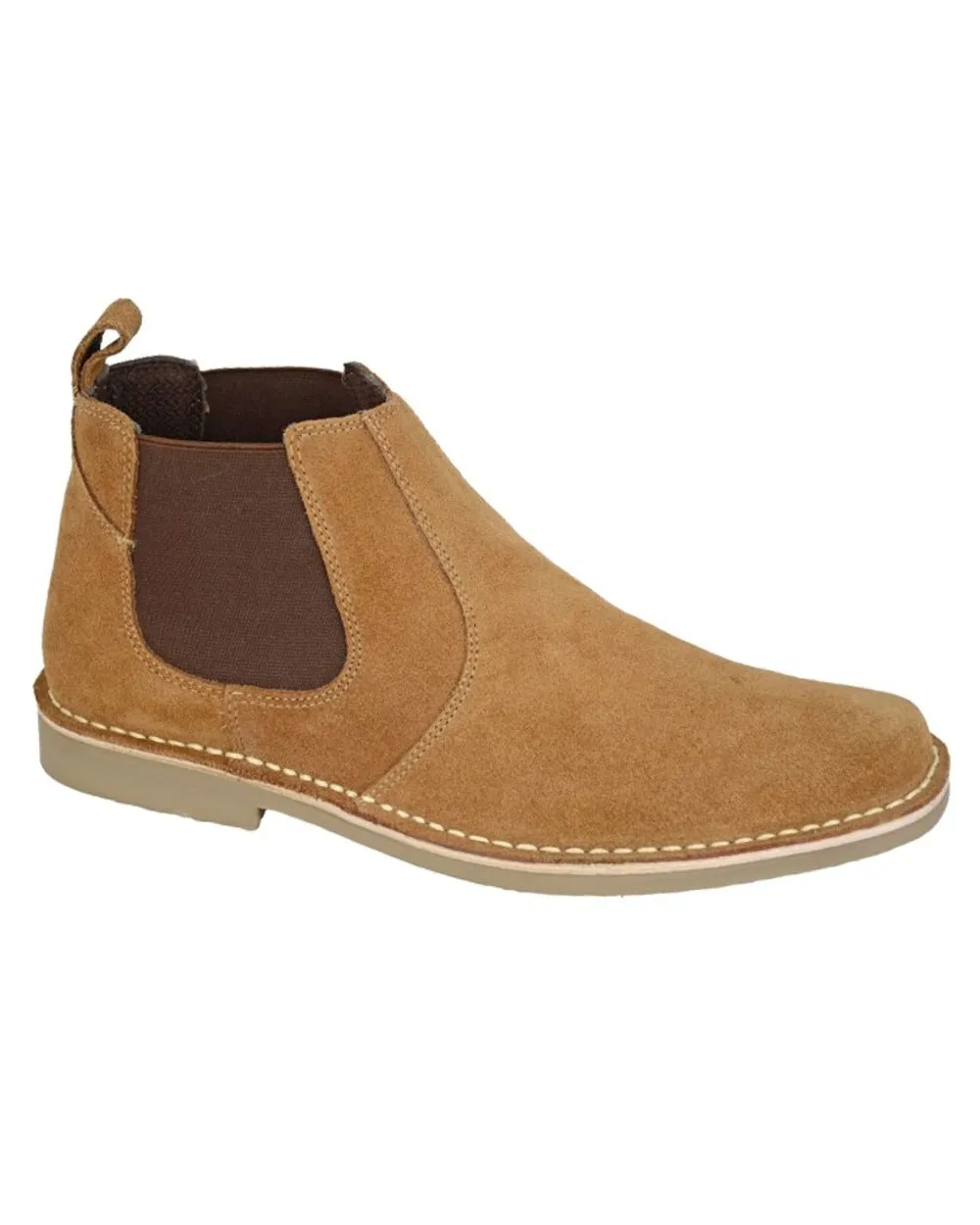 Roamers Mens Twin Gusset Suede Ankle Boots Minimal Silhouette