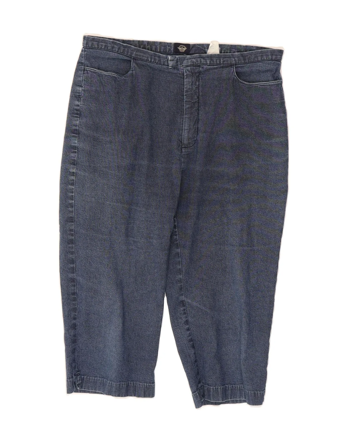 DOCKERS Womens Khakis Denim Bermuda Shorts Size 16 Large W32  Navy Blue Performance Fabric