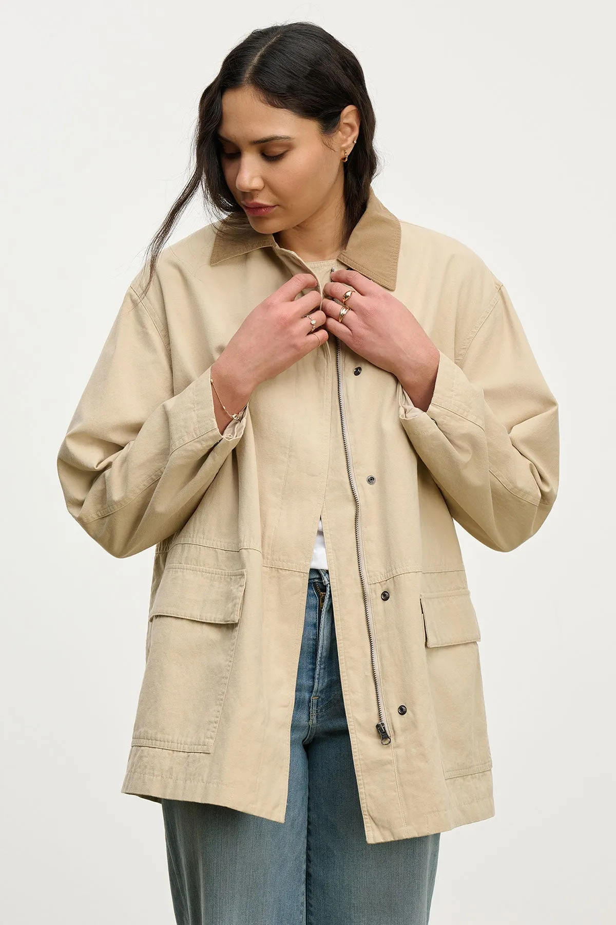 ROSA JACKET Neutral Tones Look Quick Release Fasteners