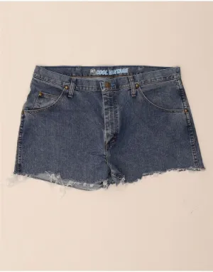 WRANGLER Womens Denim Shorts W36 XL Blue Cotton Spring Break Slim Silhouette