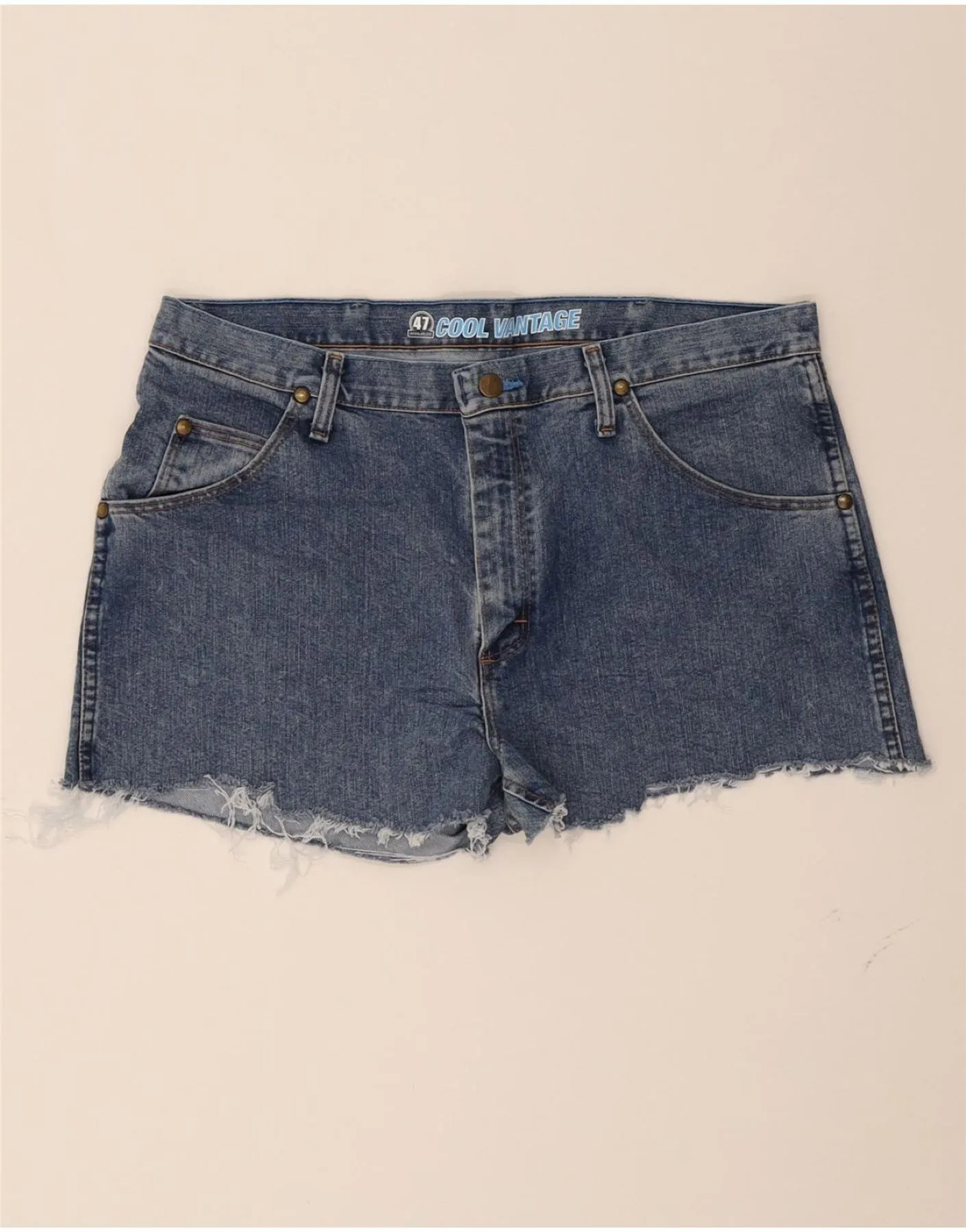 WRANGLER Womens Denim Shorts W36 XL Blue Cotton Spring Break Slim Silhouette