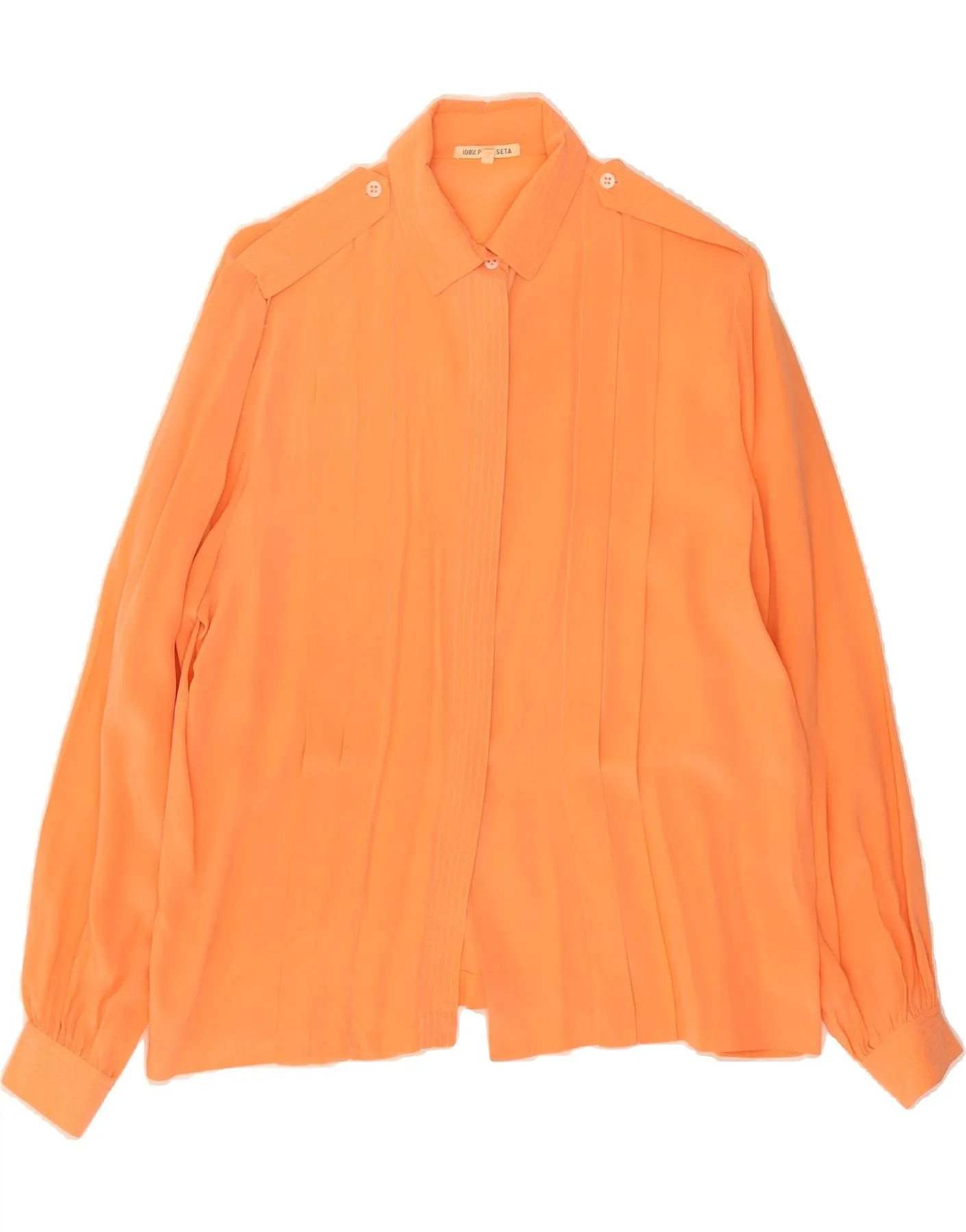 Casual Hangout PURA SETA Womens Shirt Blouse EU 38 Medium Orange Silk