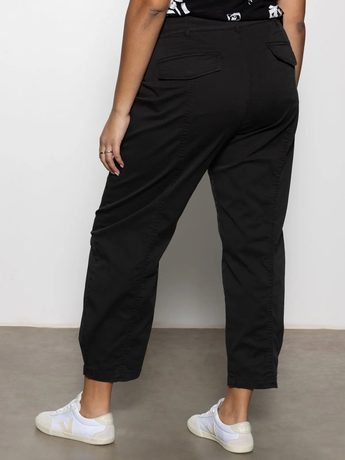 Sahara Tapered Standard Rise Pant Black Extended Sizing Soft and Light Chilly Day Wear