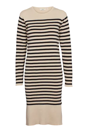 Timeless Beauty Summer Ease Sailor Stripe Knit Dress - Birch/Black