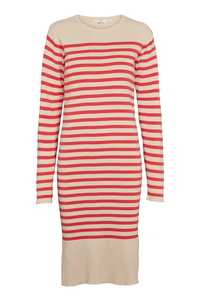 Feminine flowing piece Sailor Stripe Knit Dress - Birch/Cayenne