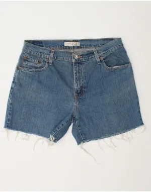 Zip Front LEVI'S Womens 550 Denim Shorts US 12 Large W32 Blue Cotton