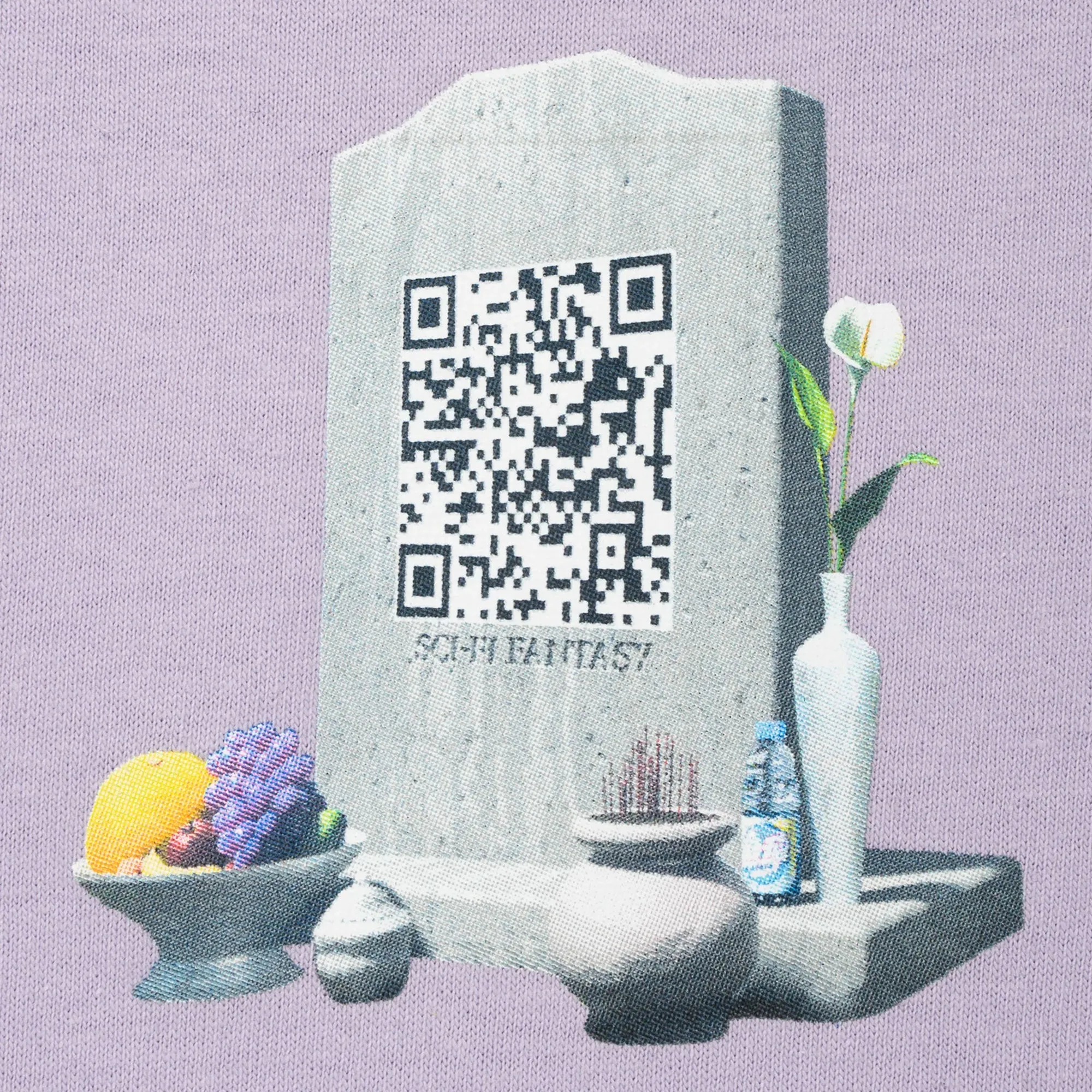 Simple Comfort Wear Soft Touch Fabric Sci-Fi Fantasy Tombstone Tee - Orchid