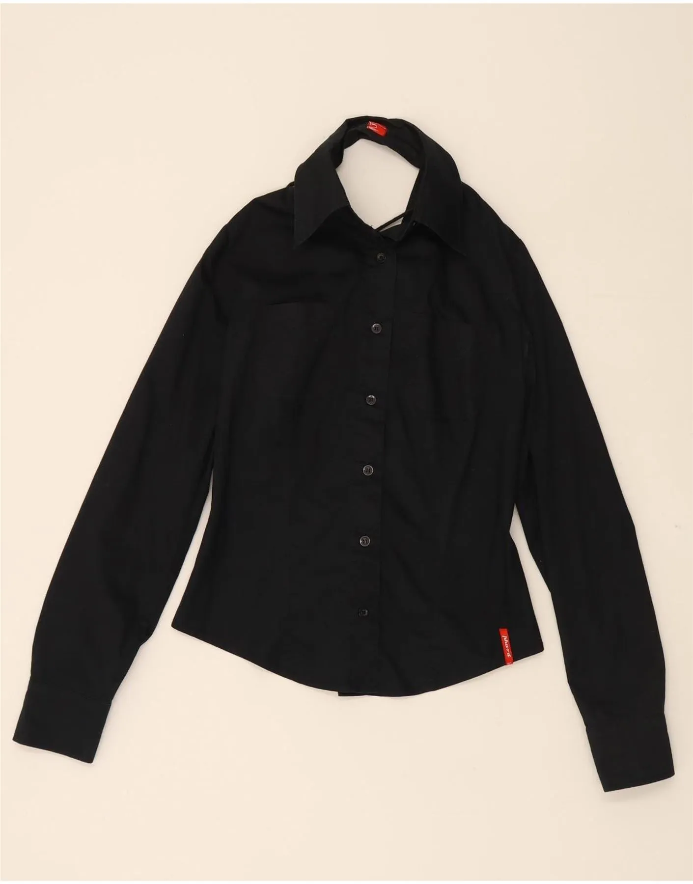 PHARD Womens Shirt Blouse UK 12 Medium Black Cotton Cooling Core Technology Youth fashion