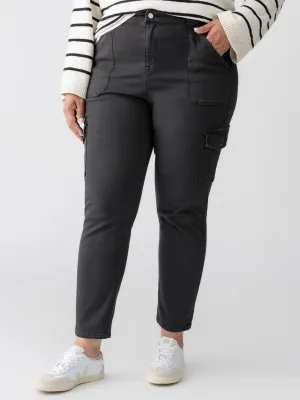 Sculpted Hayden Cargo Standard Rise Pant Black Extended Sizing Perfect Pair Utility Style