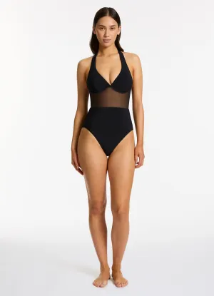 Anti fog coating Jetset Lure Plunge Halter One Piece - Black